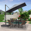 PURPLE LEAF Affordable Patio Umbrella with Base, Square and Rectangular Outdoor Umbrella