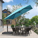 PURPLE LEAF Economical Square Outdoor Patio Umbrella Rectangle Cantilever Umbrella