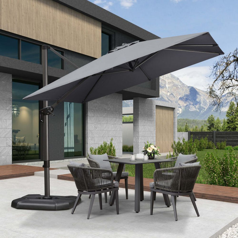 PURPLE LEAF Affordable Patio Umbrella with Base, Square and Rectangular Outdoor Umbrella