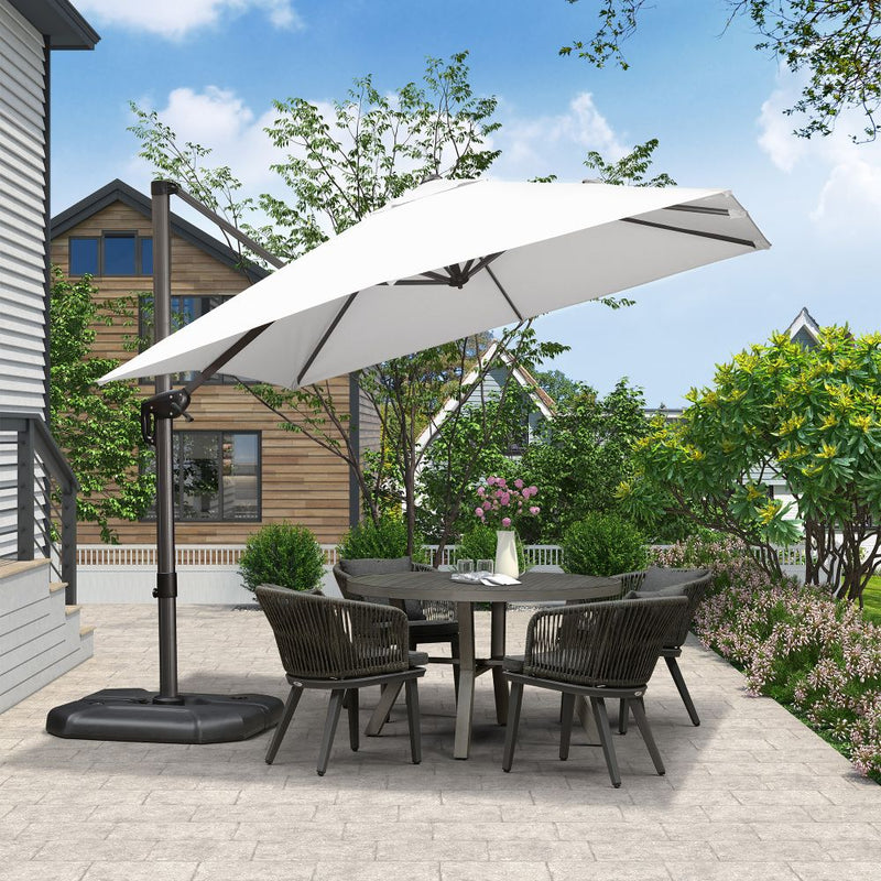PURPLE LEAF Affordable Patio Umbrella with Base, Square and Rectangular Outdoor Umbrella