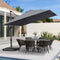 PURPLE LEAF Affordable Patio Umbrella with Base, Square and Rectangular Outdoor Umbrella