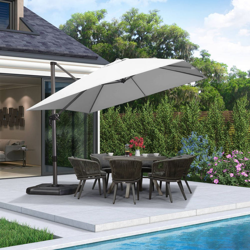 PURPLE LEAF Affordable Patio Umbrella with Base, Square and Rectangular Outdoor Umbrella
