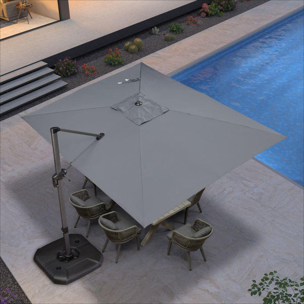 PURPLE LEAF Economical Square Outdoor Patio Umbrella Rectangle Cantilever Umbrella - Purple Leaf Garden