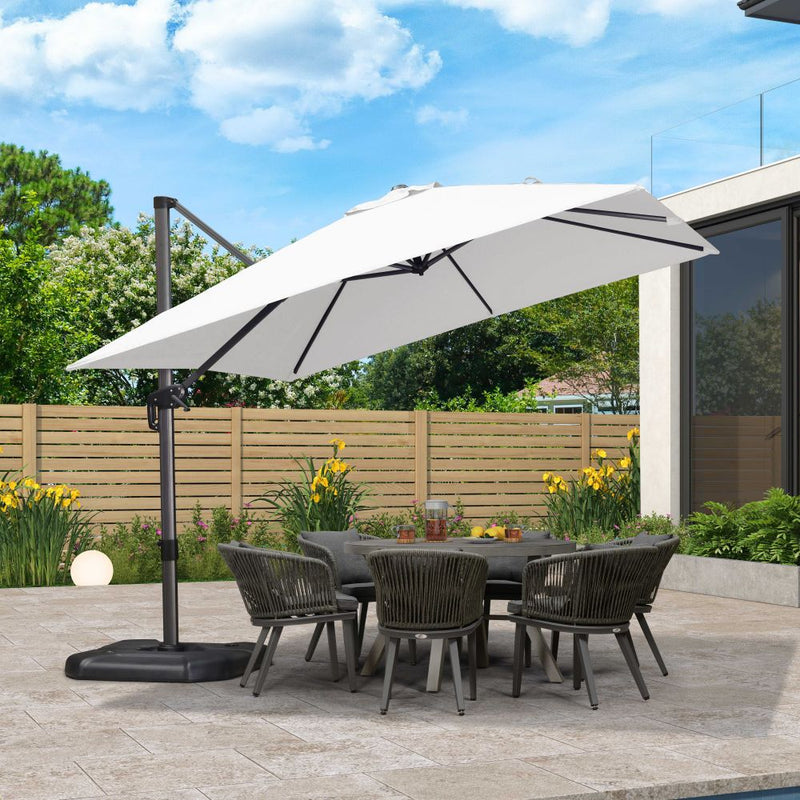 PURPLE LEAF Economical Square Outdoor Patio Umbrella Rectangle Cantilever Umbrella