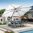 PURPLE LEAF Economical Square Outdoor Patio Umbrella Rectangle Cantilever Umbrella