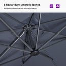 PURPLE LEAF Economical Patio Umbrella Swivel Rectangle Outdoor Umbrellas 6' X 10'/ 9' X 12'/ 10' X 10'/ 9' X 9'