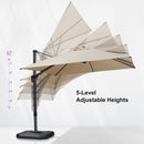 PURPLE LEAF Lateral Tilt Patio Umbrella with Base, 360° Swivel Cantilever Umbrella with Stand