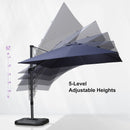 PURPLE LEAF Porch Table Umbrella with Crank and Tilt, Market Patio Umbrella