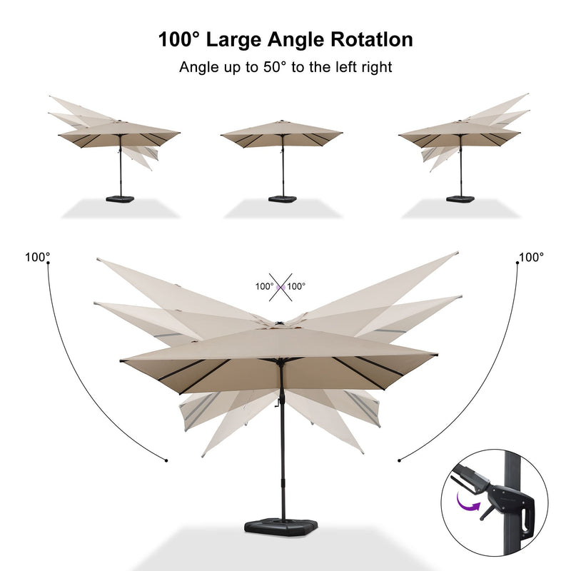 PURPLE LEAF LED Economical 10ft Patio Umbrellas Outdoor Umbrella with Lights