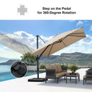 PURPLE LEAF Lateral Tilt Patio Umbrella with Base, 360° Swivel Cantilever Umbrella with Stand