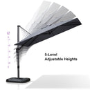 PURPLE LEAF Lateral Tilt Patio Umbrella with Base, 360° Swivel Cantilever Umbrella with Stand