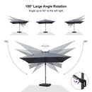 PURPLE LEAF Lateral Tilt Patio Umbrella with Base, 360° Swivel Cantilever Umbrella with Stand