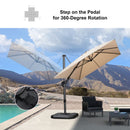 PURPLE LEAF Lateral Tilt Patio Umbrella with Base, 360° Swivel Cantilever Umbrella with Stand