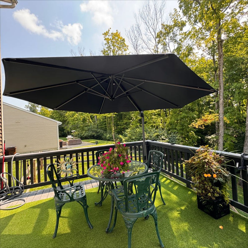 PURPLE LEAF Economical 10 / 11 ft Patio Offset Umbrellas