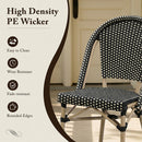 PURPLE LEAF French Bistro Patio Dining Set Aluminum Frame Dining  Furniture with PE Rattan Bamboo Print Finish Dining Chairs for Deck Pool Garden