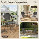 PURPLE LEAF French Bistro Patio Dining Set Aluminum Frame Dining  Furniture with PE Rattan Bamboo Print Finish Dining Chairs for Deck Pool Garden