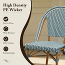 PURPLE LEAF French Bistro Patio Dining Set Aluminum Frame Dining  Furniture with PE Rattan Bamboo Print Finish Dining Chairs for Deck Pool Garden