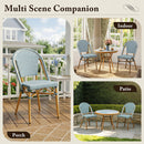 PURPLE LEAF French Bistro Patio Dining Set Aluminum Frame Dining  Furniture with PE Rattan Bamboo Print Finish Dining Chairs for Deck Pool Garden
