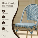 PURPLE LEAF French Bistro Patio Dining Set Aluminum Frame Dining  Furniture with PE Rattan Bamboo Print Finish Dining Chairs for Deck Pool Garden