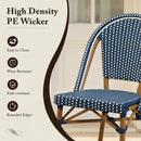 PURPLE LEAF French Bistro Patio Dining Set Aluminum Frame Dining  Furniture with PE Rattan Bamboo Print Finish Dining Chairs for Deck Pool Garden