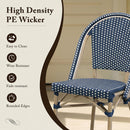 PURPLE LEAF French Bistro Patio Dining Set Aluminum Frame Dining  Furniture with PE Rattan Bamboo Print Finish Dining Chairs for Deck Pool Garden