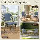 PURPLE LEAF French Bistro Patio Dining Set Aluminum Frame Dining  Furniture with PE Rattan Bamboo Print Finish Dining Chairs for Deck Pool Garden