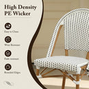 PURPLE LEAF French Bistro Patio Dining Set Aluminum Frame Dining  Furniture with PE Rattan Bamboo Print Finish Dining Chairs for Deck Pool Garden