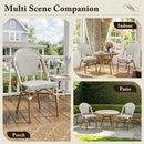 PURPLE LEAF French Bistro Patio Dining Set Aluminum Frame Dining  Furniture with PE Rattan Bamboo Print Finish Dining Chairs for Deck Pool Garden
