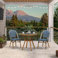 PURPLE LEAF French Bistro Patio Dining Set Aluminum Frame Dining  Furniture with PE Rattan Bamboo Print Finish Dining Chairs for Deck Pool Garden