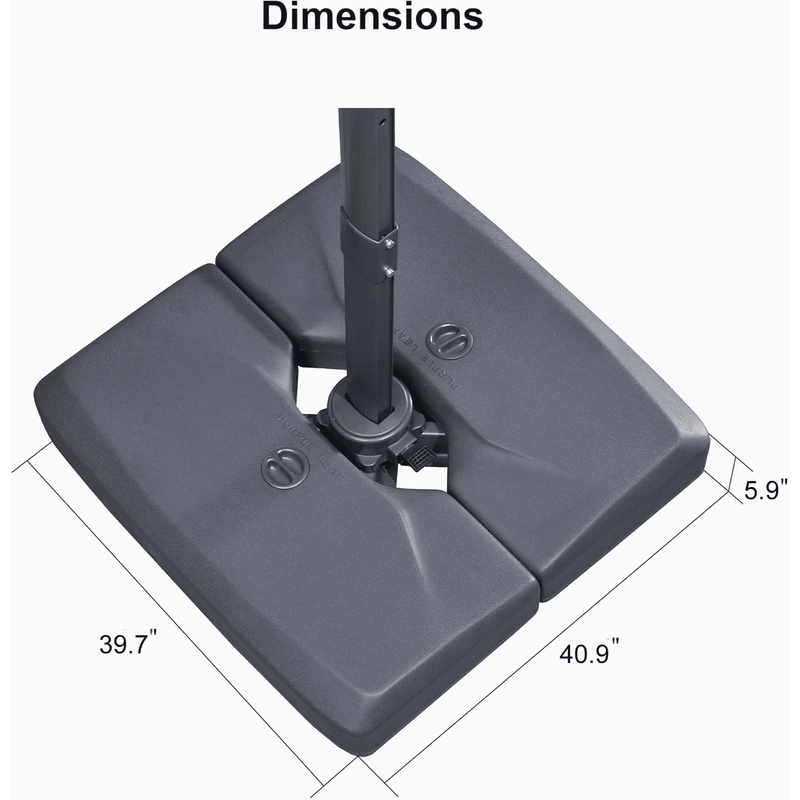 PURPLE LEAF Grey Patio Cantilever Umbrella Base ZY05ALFGYBS-120