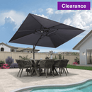 PURPLE LEAF Cantilever Patio Umbrella Gray Pole Outdoor Umbrella with UV Protection