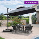 PURPLE LEAF Cantilever Patio Umbrella Gray Pole Outdoor Umbrella with UV Protection