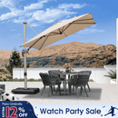 PURPLE LEAF Hailar Deluxe Outdoor Patio Umbrella Aluminum Cantilever Umbrellas