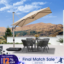 PURPLE LEAF Hailar Deluxe Outdoor Patio Umbrella Aluminum Cantilever Umbrellas