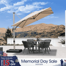 PURPLE LEAF Hailar Deluxe Outdoor Patio Umbrella Aluminum Cantilever Umbrellas