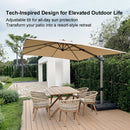 PURPLE LEAF Deluxe Left-Right Tilting Patio Umbrella Outdoor Swivel Cantilever Umbrellas