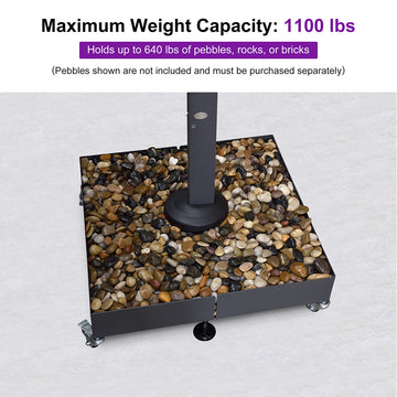 Sturdy Patio Umbrella Base with Wheels