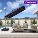 PURPLE LEAF Wood Grain Cantilever Patio Umbrella Aluminum Outdoor Umbrellas