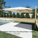 PURPLE LEAF Wood Grain Cantilever Patio Umbrella Aluminum Outdoor Umbrellas