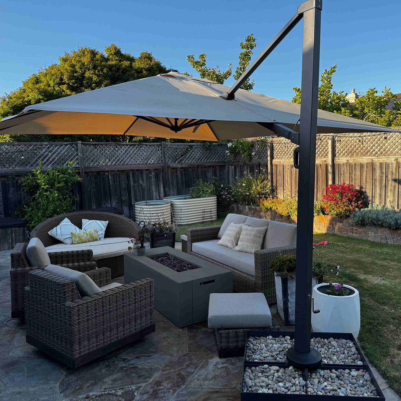 PURPLE LEAF 13 x 13 ft / 11 x 15 ft Large Outdoor Aluminum Umbrella Offset Patio Umbrella