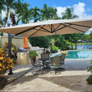 PURPLE LEAF 13 x 13 ft / 11 x 15 ft Large Outdoor Aluminum Umbrella Offset Patio Umbrella