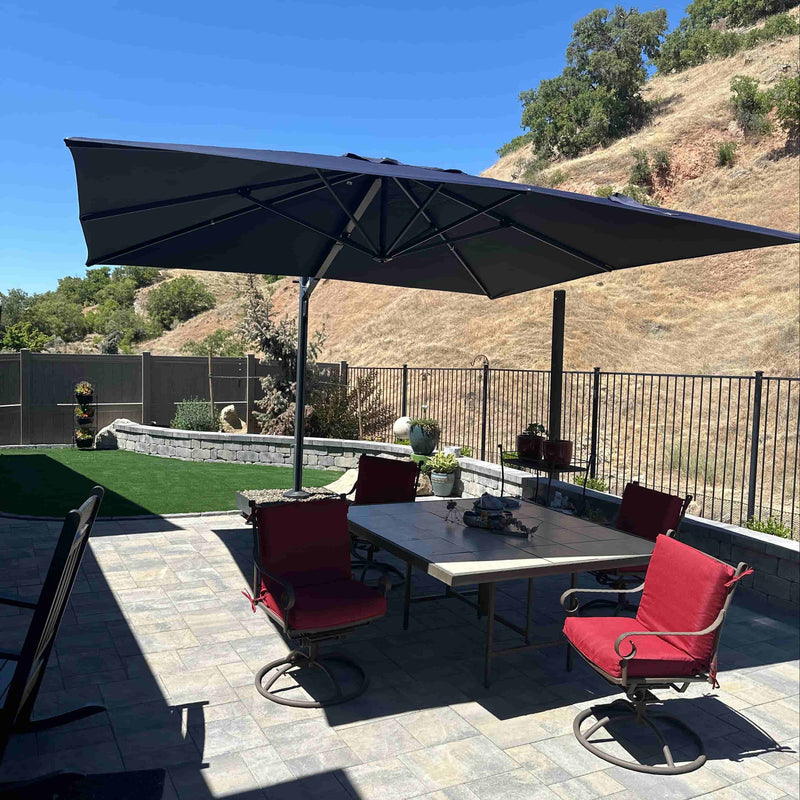 PURPLE LEAF 13 x 13 ft / 11 x 15 ft Large Outdoor Aluminum Umbrella Offset Patio Umbrella