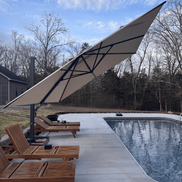 PURPLE LEAF 13 x 13 ft / 11 x 15 ft Large Outdoor Aluminum Umbrella Offset Patio Umbrella