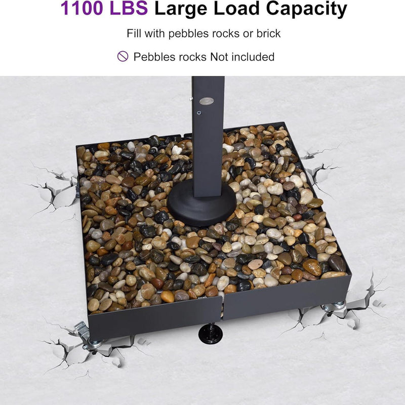 PURPLE LEAF Patio Umbrella Base with Wheels 1100Lbs ZY04BSWK-500