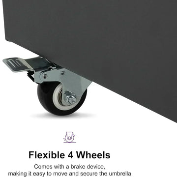 PURPLE LEAF Heavy-Duty Fillable Base with Wheels for Cantilever Patio Umbrellas