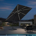PURPLE LEAF Affordable Patio Umbrella with Lights 10ft Swivel Tiliting Outdoor Umbrella