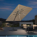 PURPLE LEAF Affordable Patio Umbrella with Lights 10ft Swivel Tiliting Outdoor Umbrella