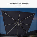 PURPLE LEAF LED Economical 10ft Patio Umbrellas Outdoor Umbrella with Lights