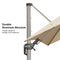 PURPLE LEAF Deluxe Left-Right Tilting Patio Umbrella Outdoor Swivel Cantilever Umbrellas