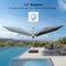 PURPLE LEAF Deluxe Left-Right Tilting Patio Umbrella Outdoor Swivel Cantilever Umbrellas